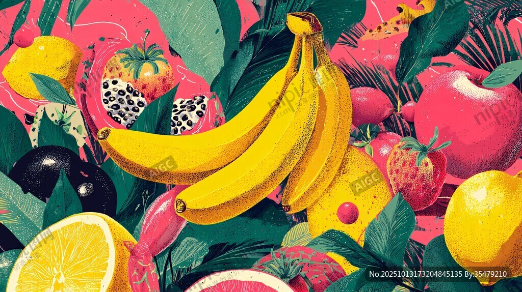 缤纷水果插画 洋溢自然气息