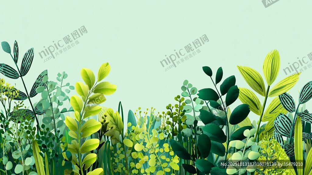 清新绿植背景图