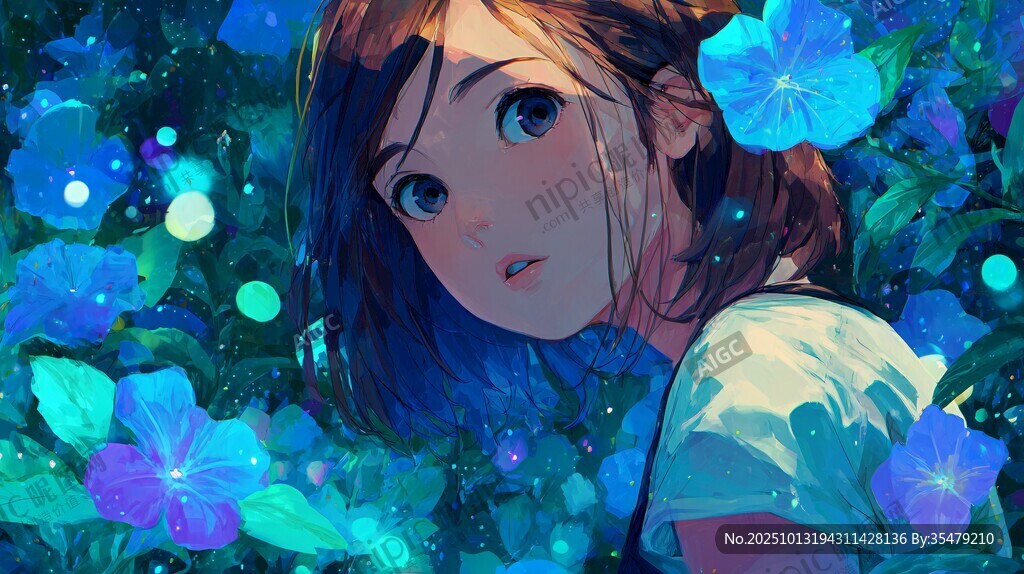 花丛中的梦幻少女
