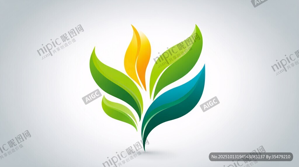 绿叶火焰标志设计