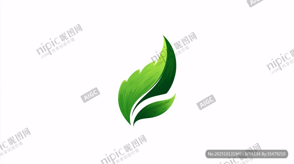 绿叶简约标志设计