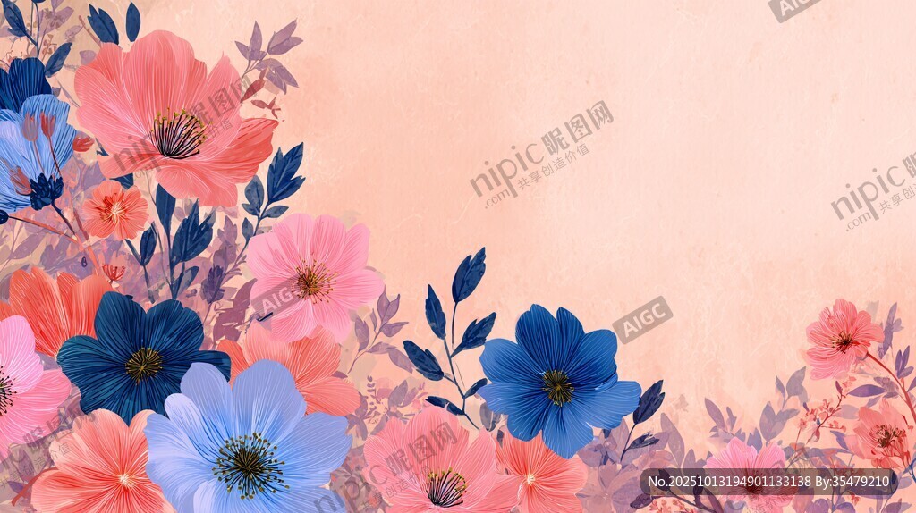 浪漫花卉背景图