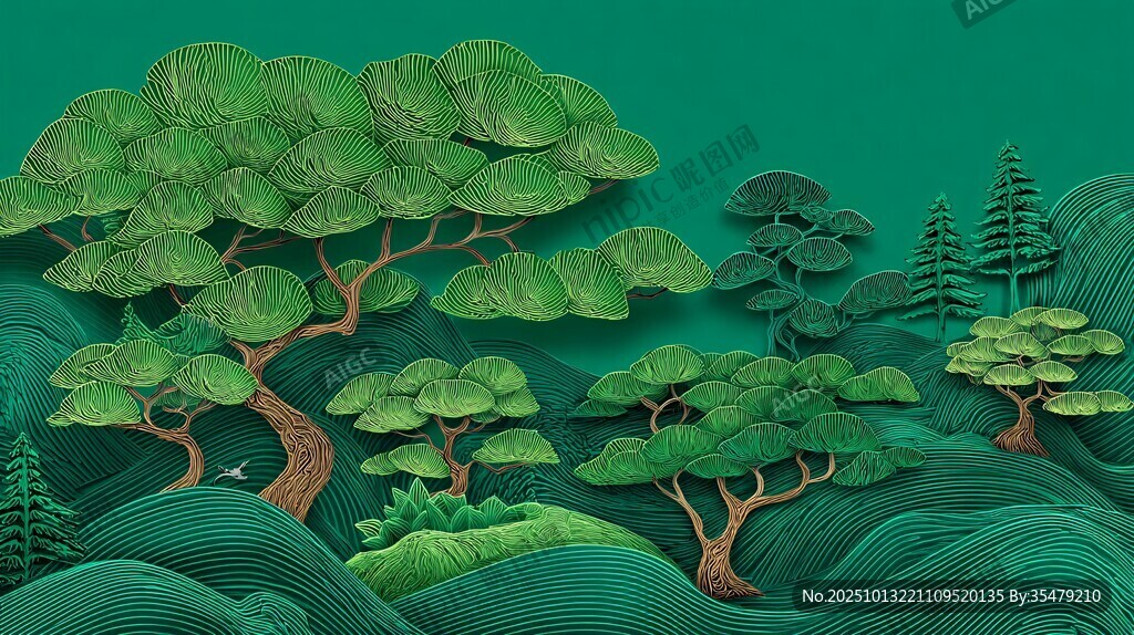 立体纸艺森林景观