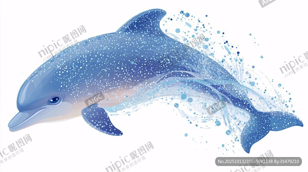 跃动的海豚 梦幻水花相伴