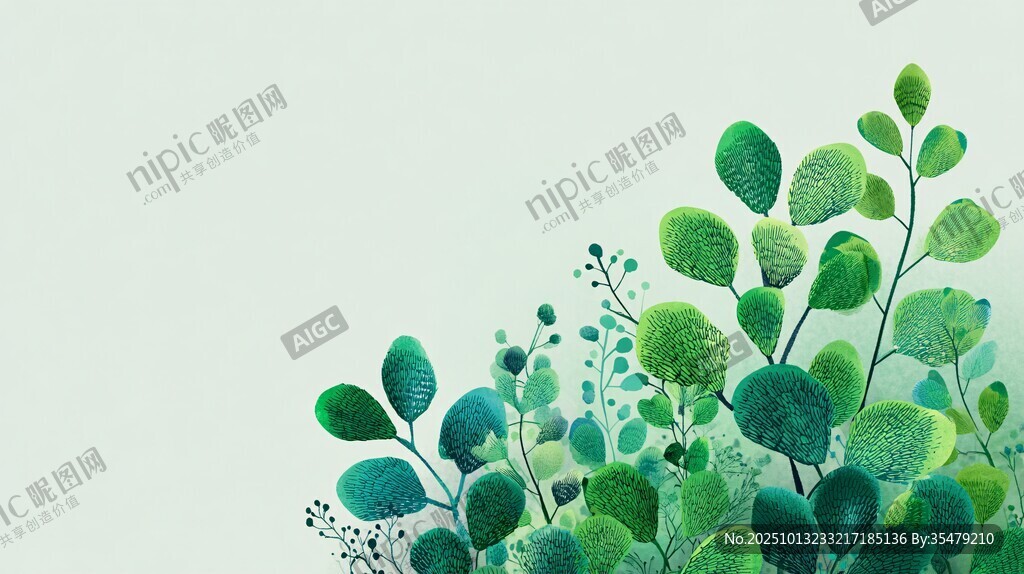 清新绿植插画 生机满满