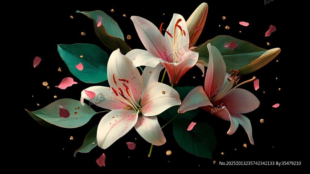 梦幻绽放的优雅百合花
