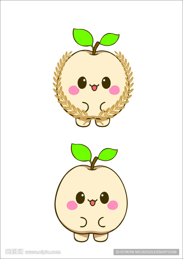 可爱卡通苹果插画