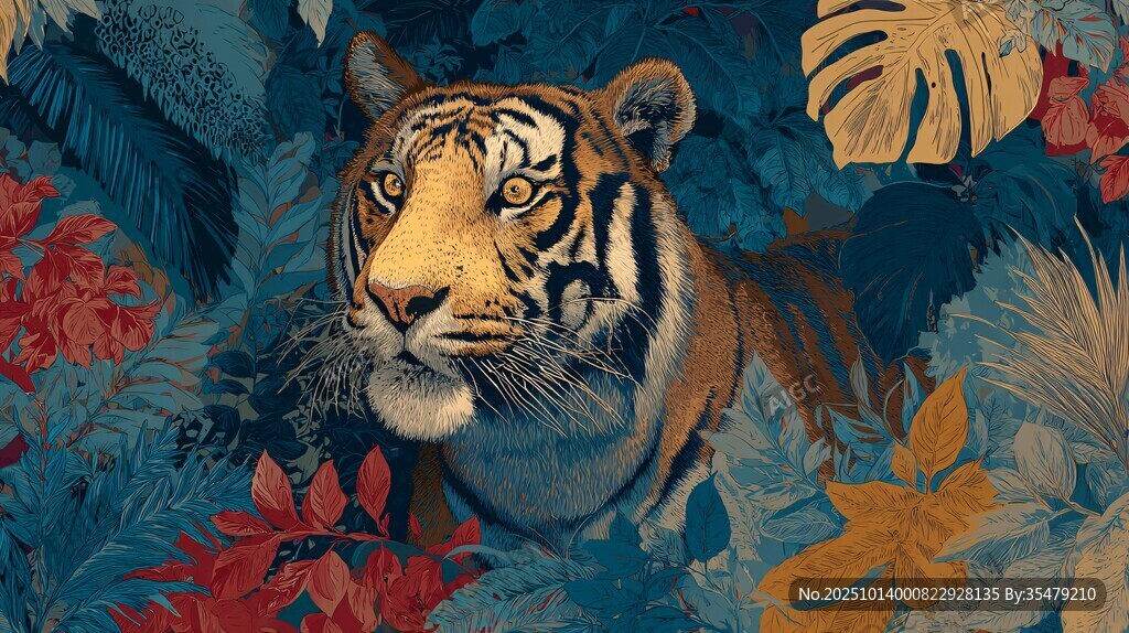 丛林中的斑斓猛虎
