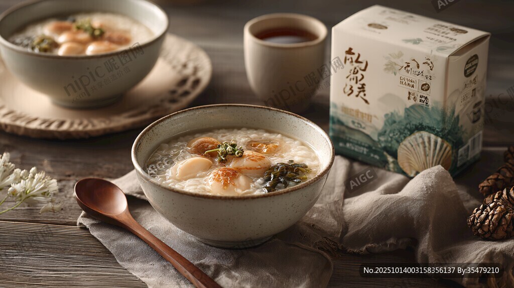 海鲜粥美食呈现