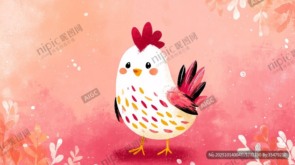 可爱卡通小鸡插画