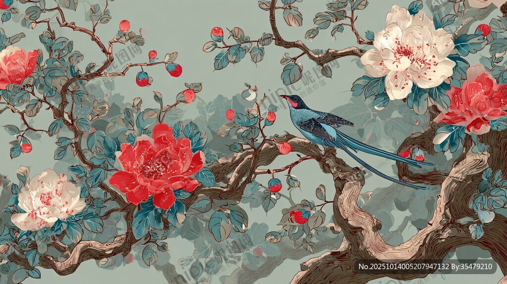 花鸟绘景图