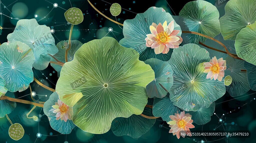 梦幻荷塘夜韵图