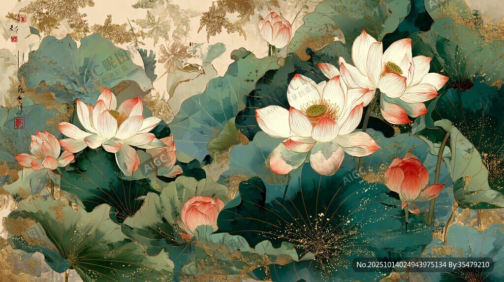 水墨荷花图