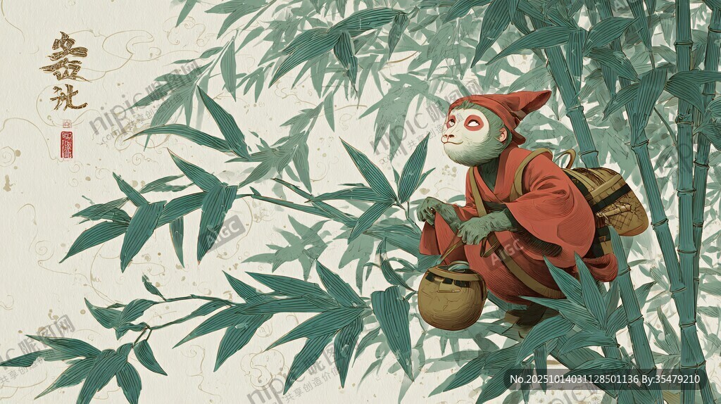 竹林中的奇幻小精灵