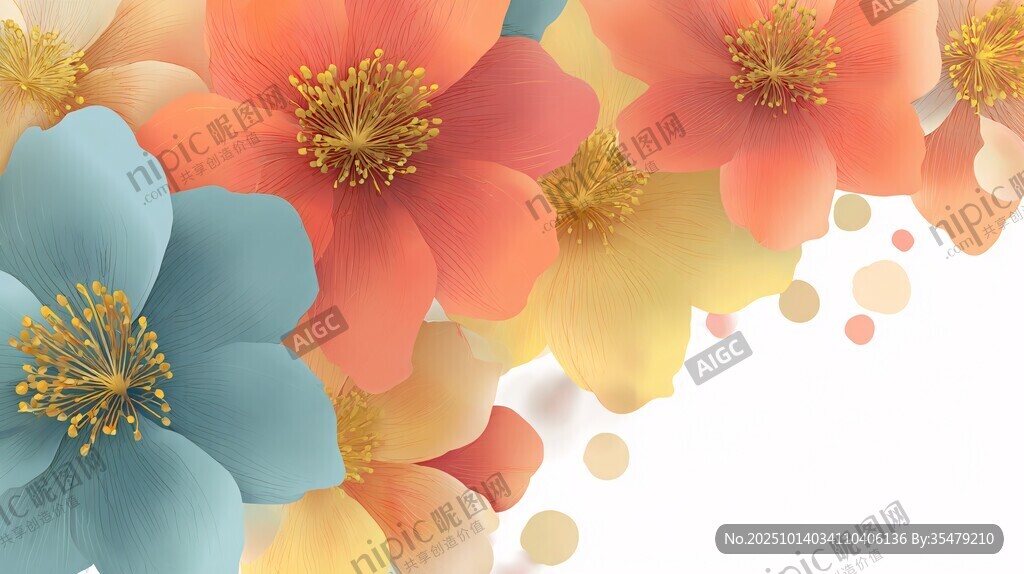 缤纷花朵背景图