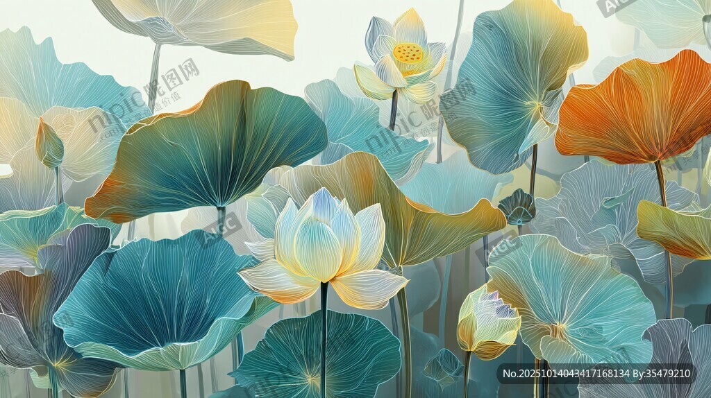 梦幻荷花池 诗意自然美景