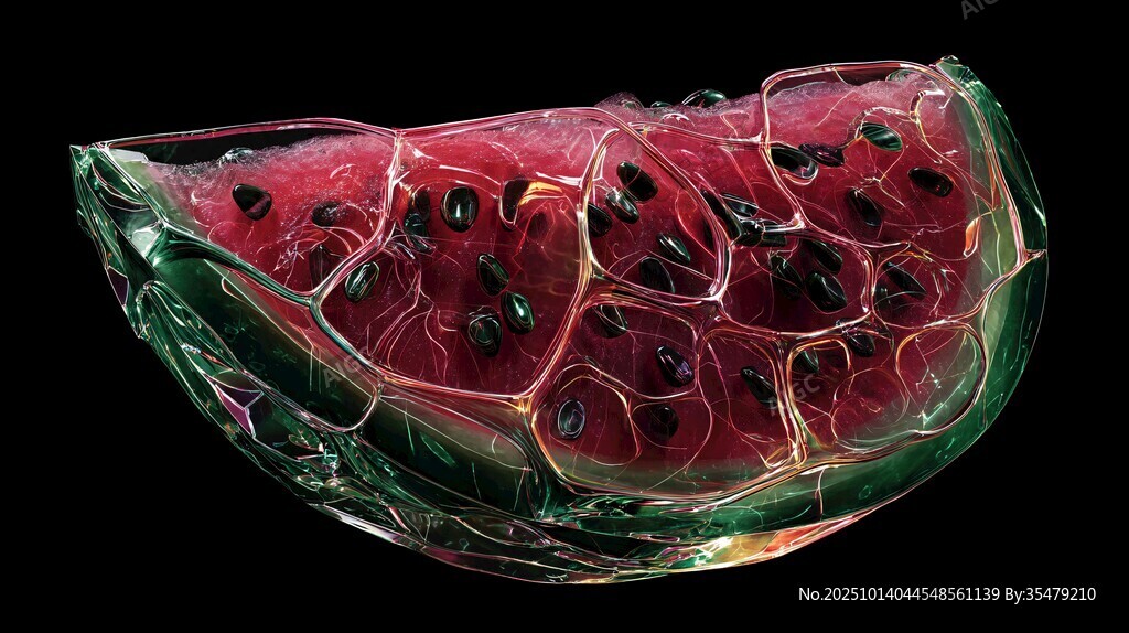 透明玻璃质感西瓜切片