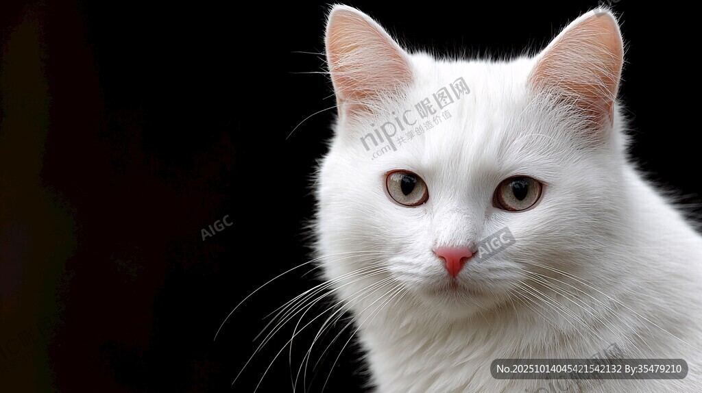纯白萌猫特写
