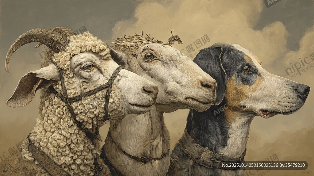 羊犬同框的奇妙组合