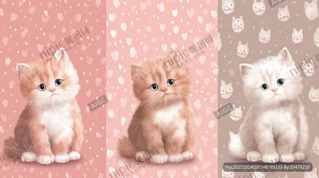 三只萌态小猫的可爱壁纸