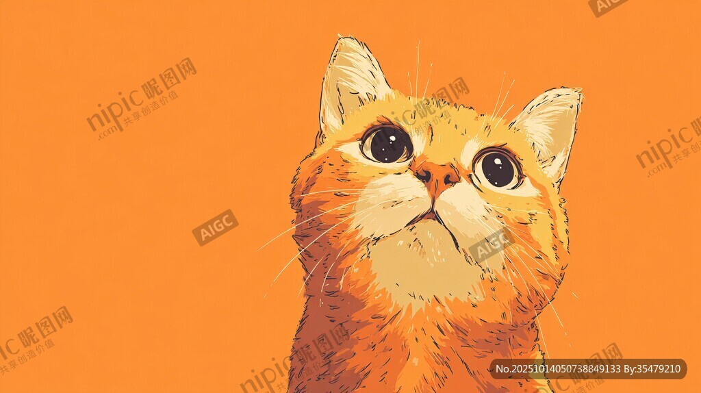 仰望的橘猫