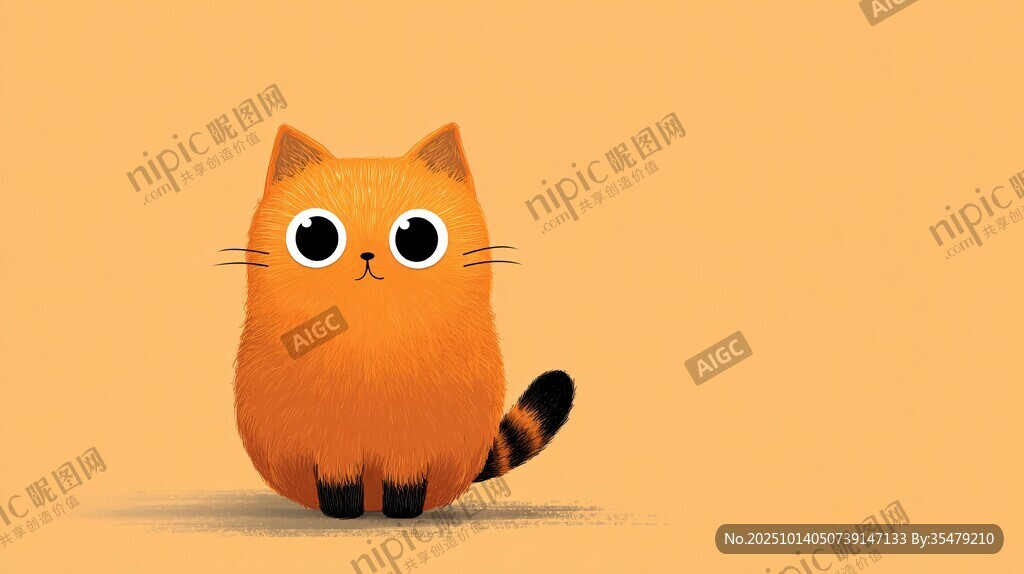 可爱橘猫插画形象