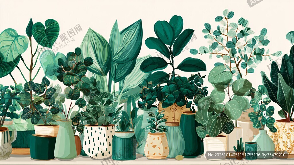 绿植盆栽组合 清新自然风