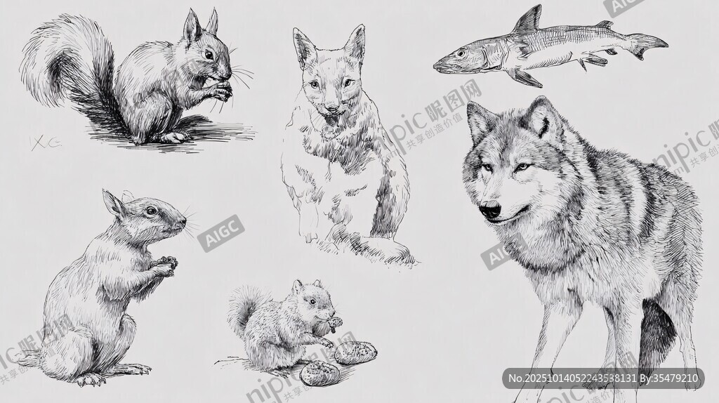 动物素描集合