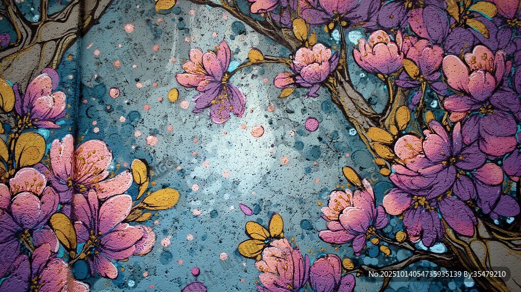 梦幻繁花绽放的唯美景致