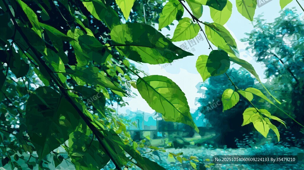 绿叶掩映下的清新景致