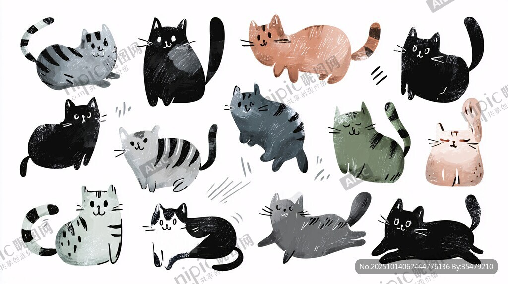 可爱猫咪插画集合