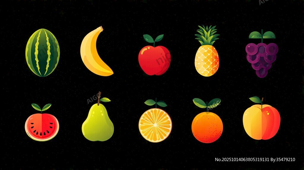 多彩水果插画集合