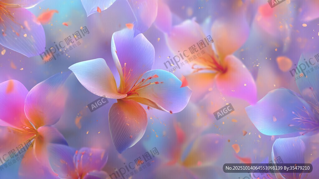 梦幻绚烂花朵背景图