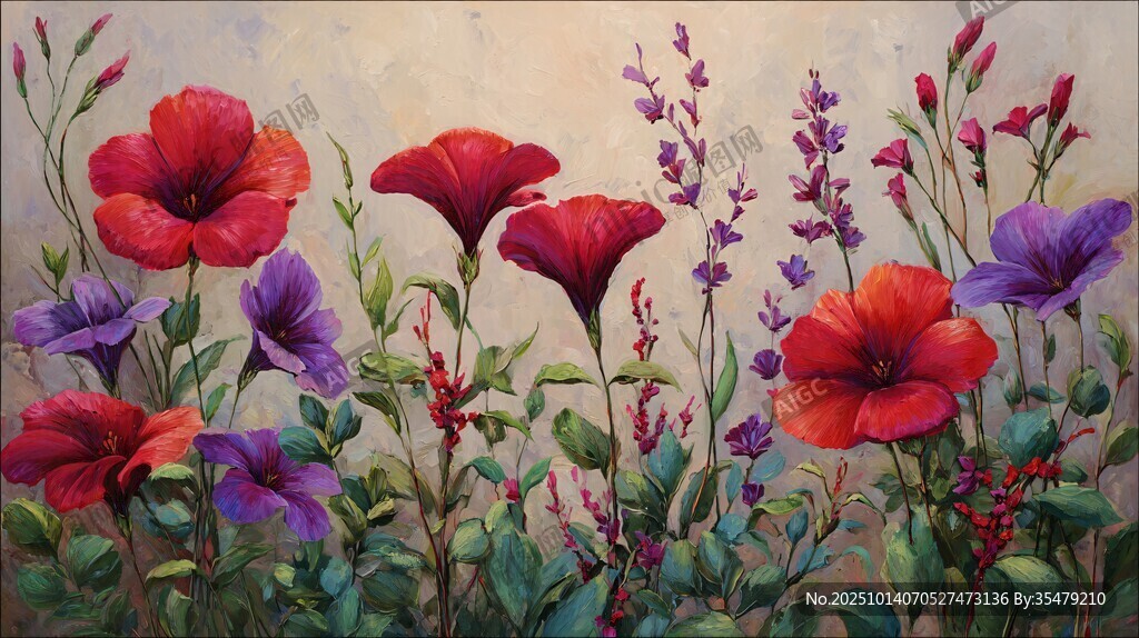 绚丽多彩的花卉油画作品
