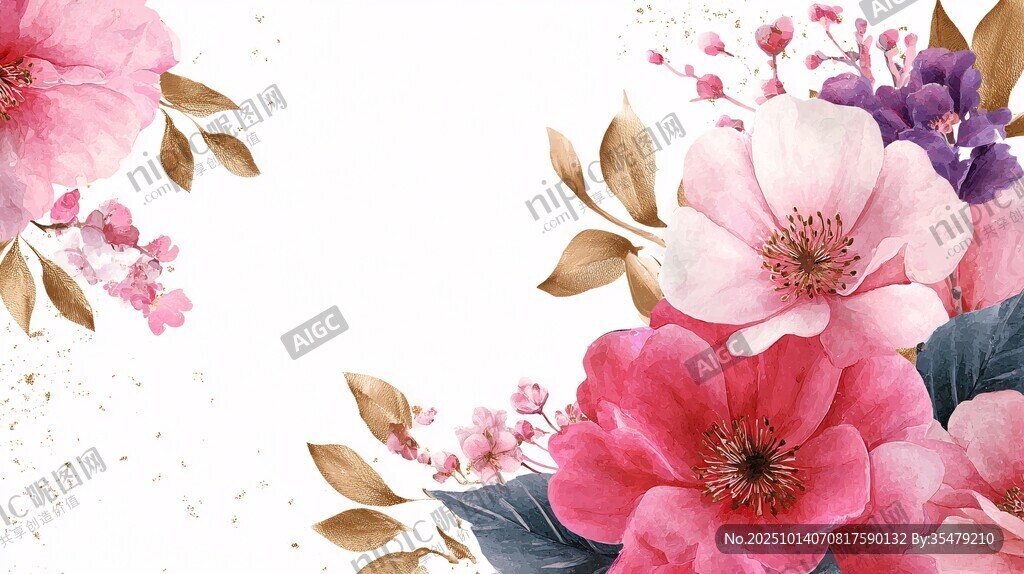 水彩花卉装饰图案