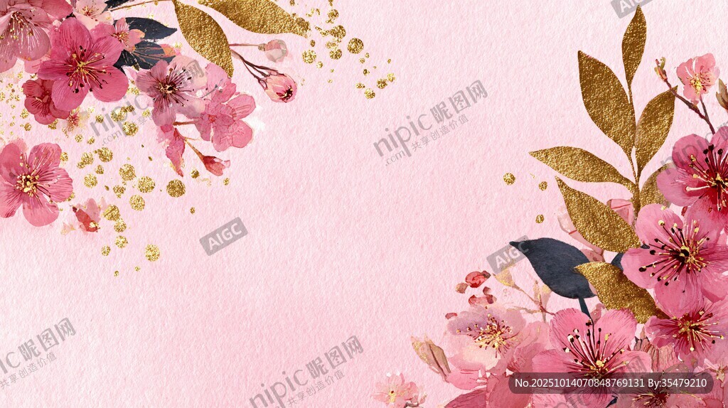 粉色花卉背景图 浪漫唯美