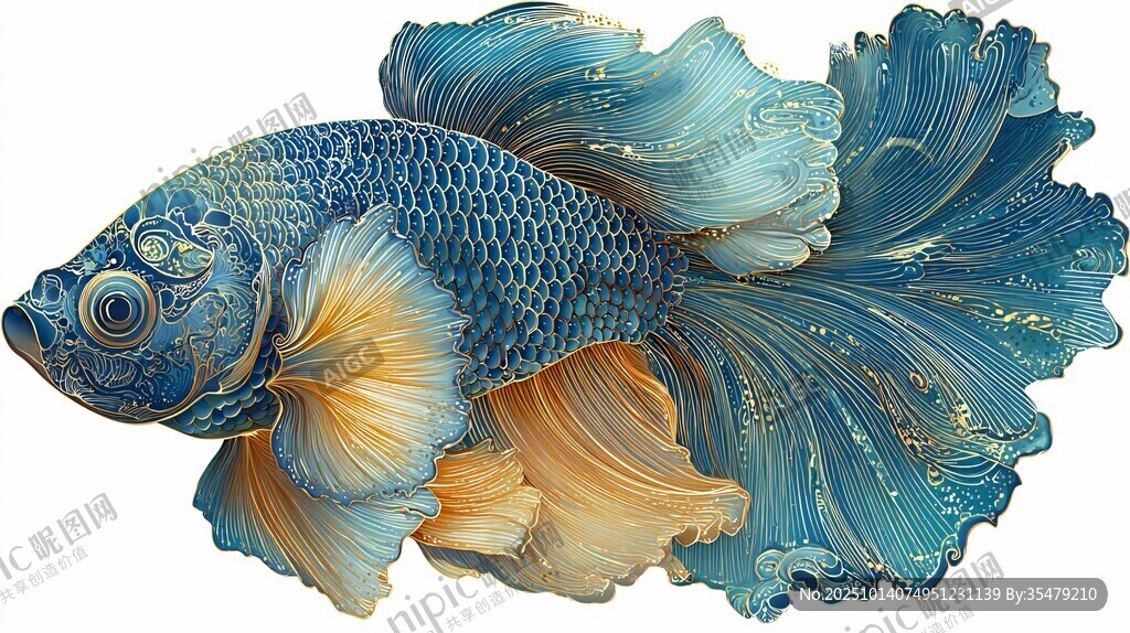 梦幻蓝金鱼 绮丽灵动身姿