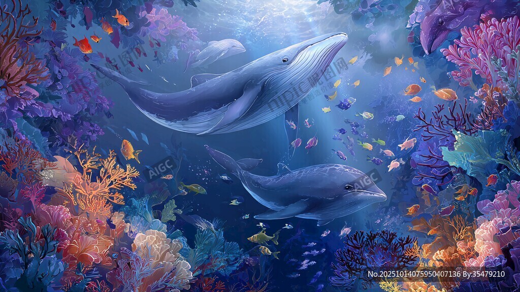 梦幻海底世界的鲸鱼奇遇