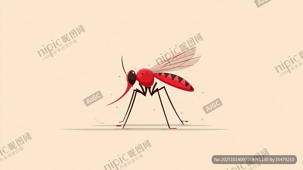 红色蚊子插画