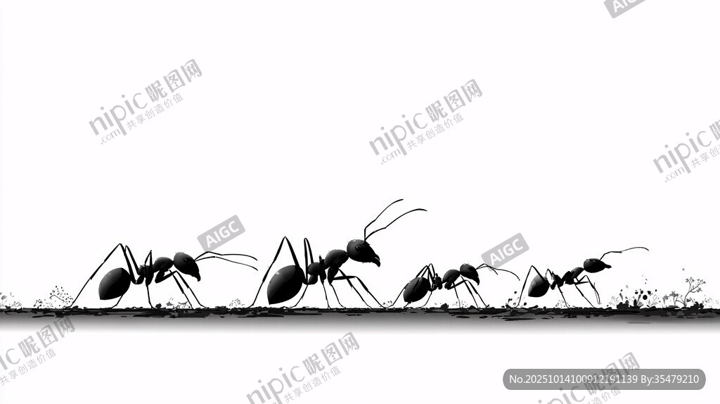 蚂蚁队列前行