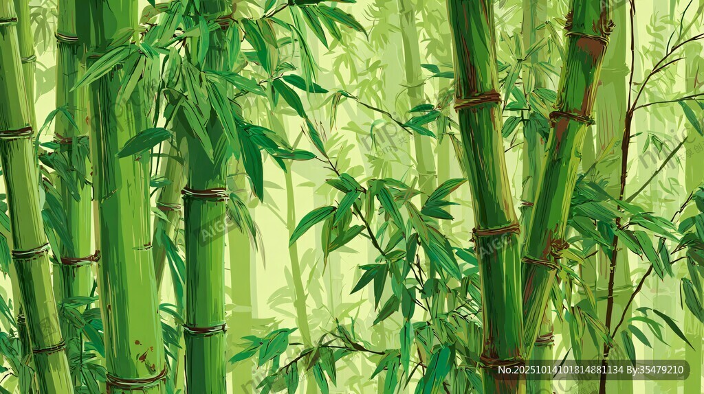 翠绿竹林风景