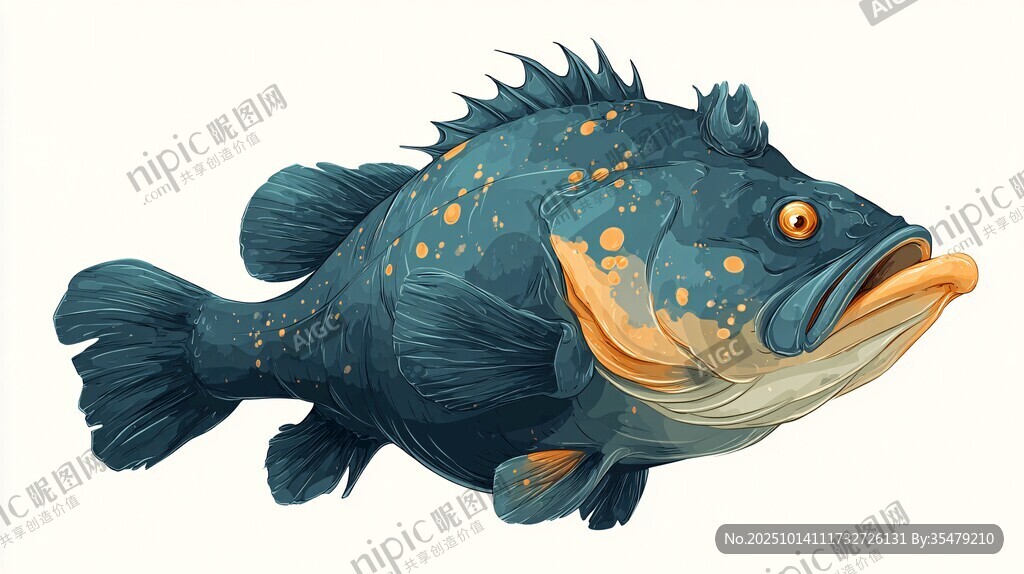 深海斑点鱼插画