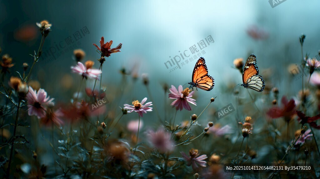 蝶舞花丛间 尽显自然美
