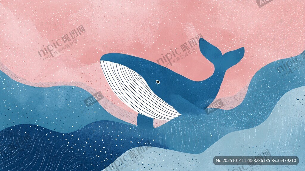 畅游海洋的梦幻蓝鲸