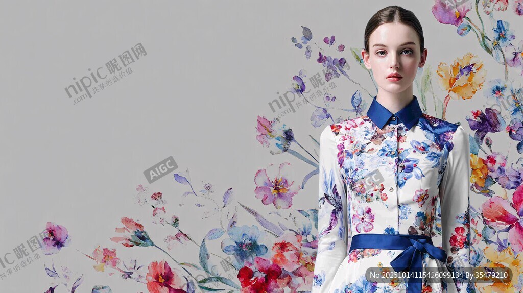 花漾华服模特优雅身姿