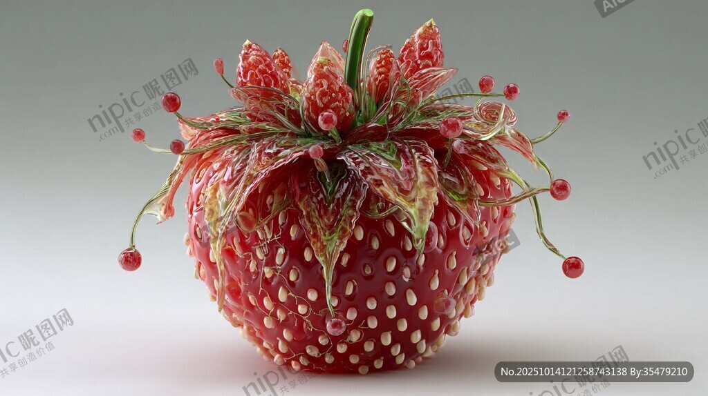 梦幻草莓艺术品