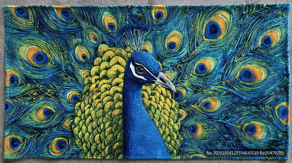 绚丽孔雀艺术画作展示