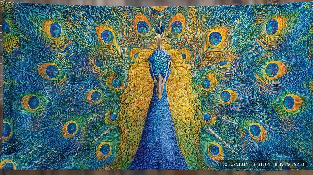 1 绚丽开屏孔雀精美画作