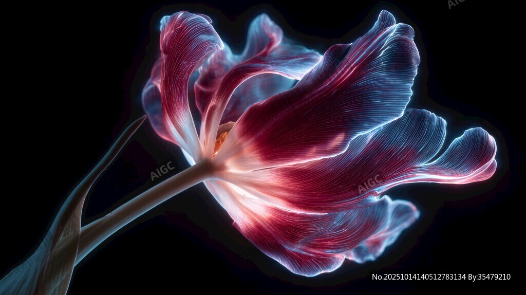 梦幻炫彩郁金香花朵特写
