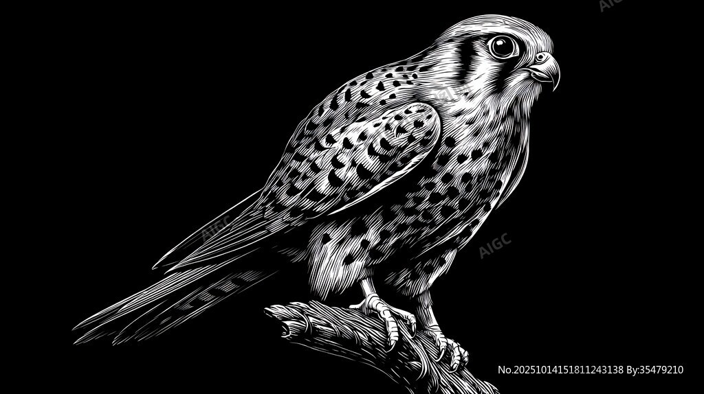 站在枝头的斑点鹰